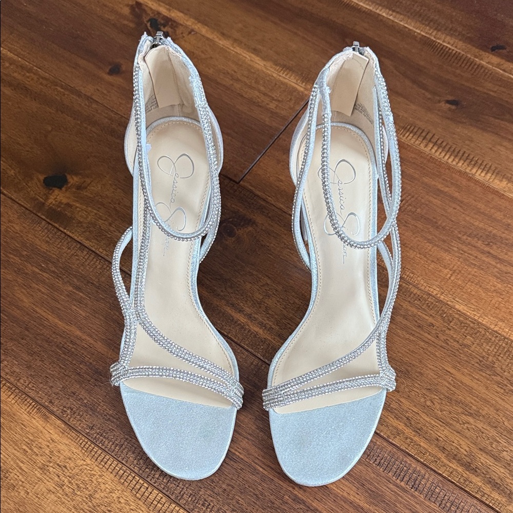 Jessica Simpson Silver Strappy Heels